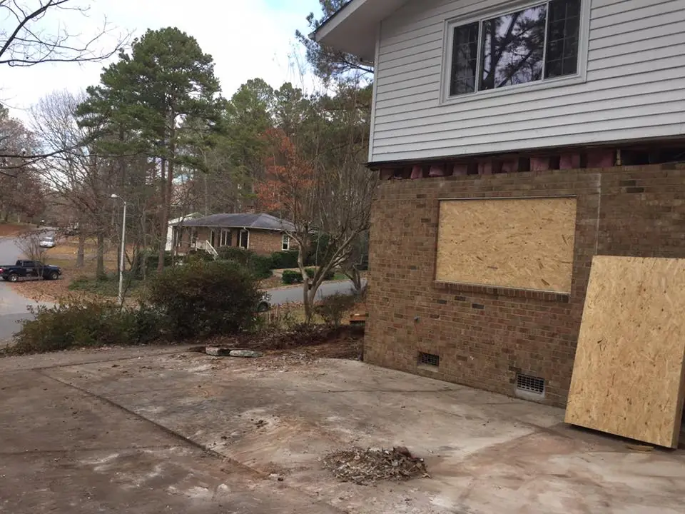 Outdoor structure demolition (before)
