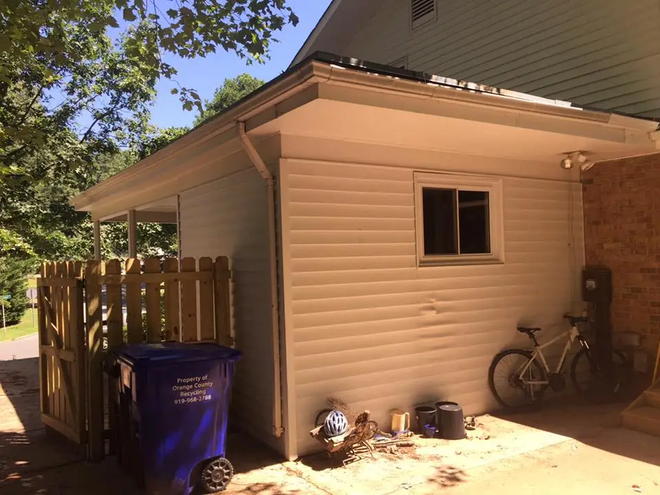 Outdoor structure demolition (before)